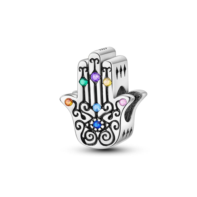Liora Atelier Rainbow Gemstone Hamsa Hand Charm