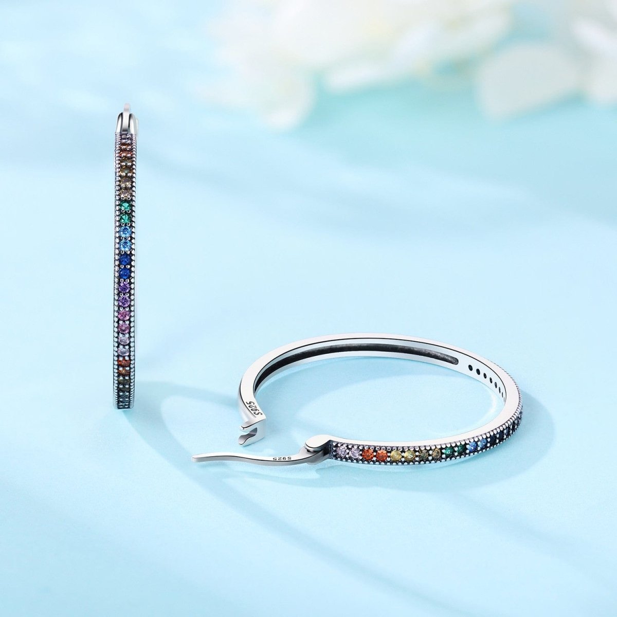 Liora Atelier Rainbow Gemstone Hoop Earrings