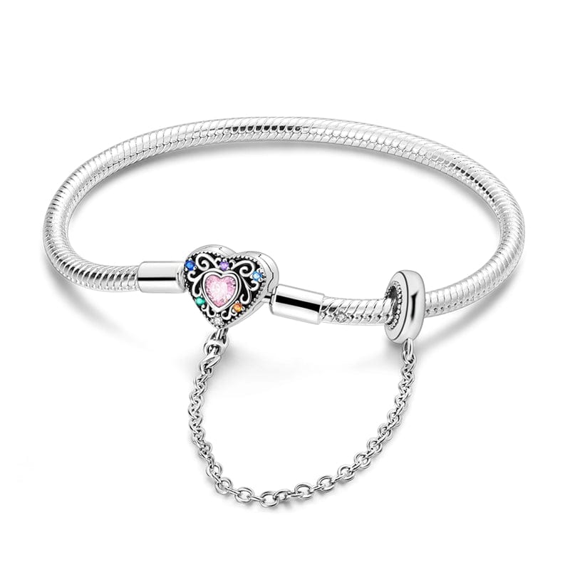 Liora Atelier Rainbow Heart Bracelet with Safety Chain
