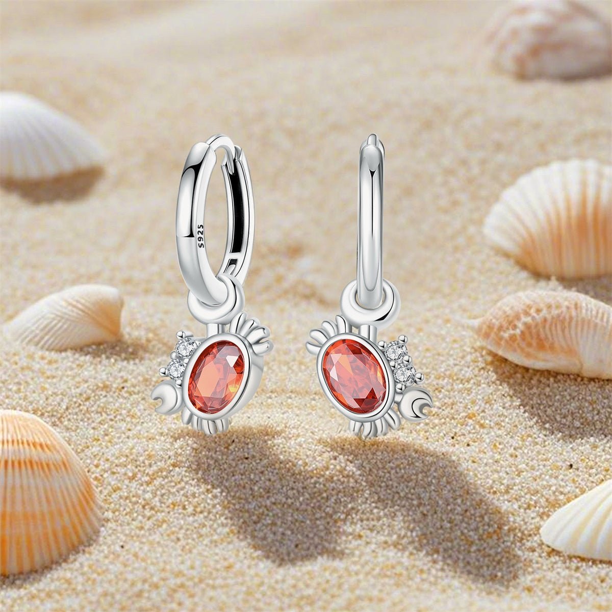 Liora Atelier Red Crab Hoop Earrings