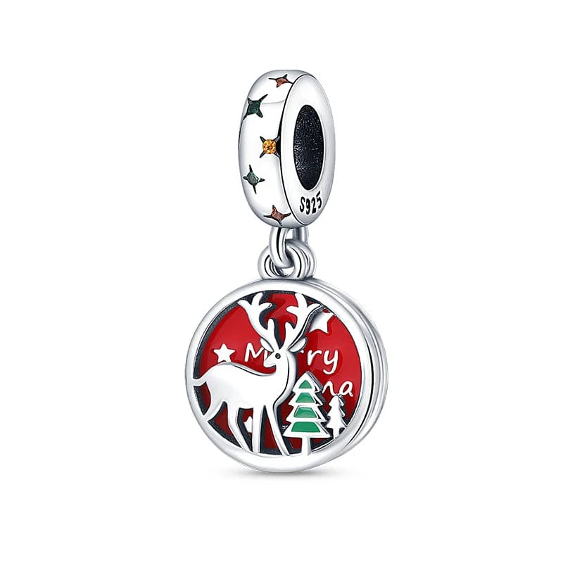 Liora Atelier Red Merry Christmas Reindeer Dangle Charm