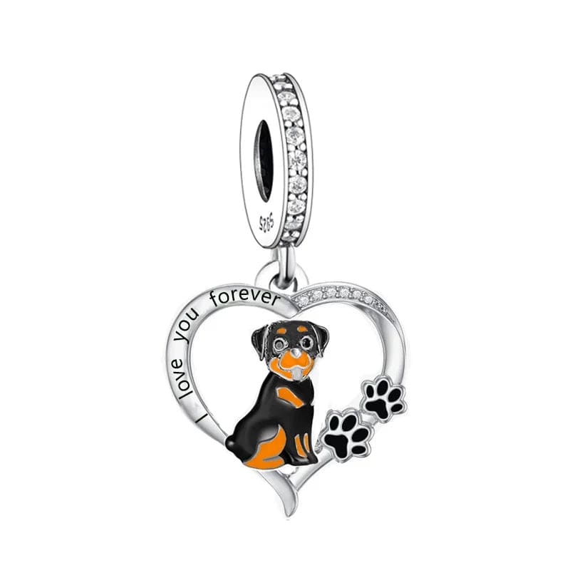Liora Atelier Rottweiler Forever Love Heart Charm