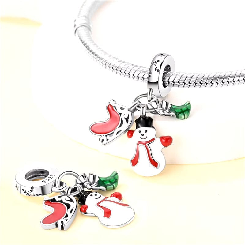 Liora Atelier Santa Sleigh, Snowman & Stocking Dangle Charm