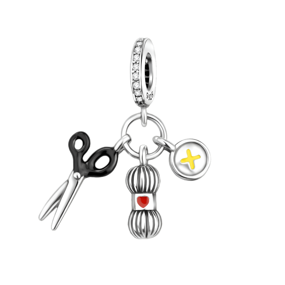 Liora Atelier Sewing Lover's Charm with Scissor and Spool of Thread