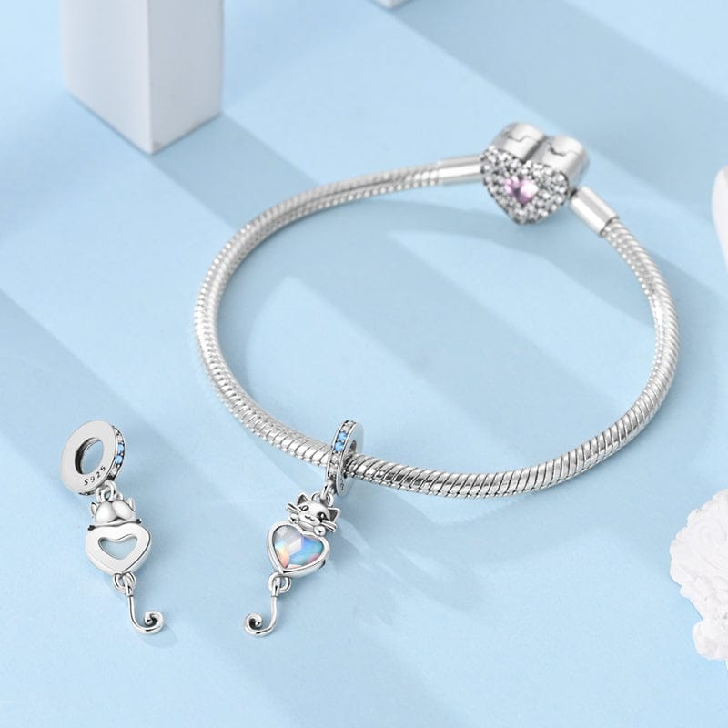 Liora Atelier Shimmering Heart Cat Love Dangle Charm
