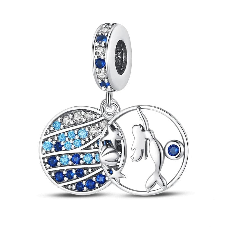 Liora Atelier Shimmering Ocean Blue Mermaid Dangle Charm