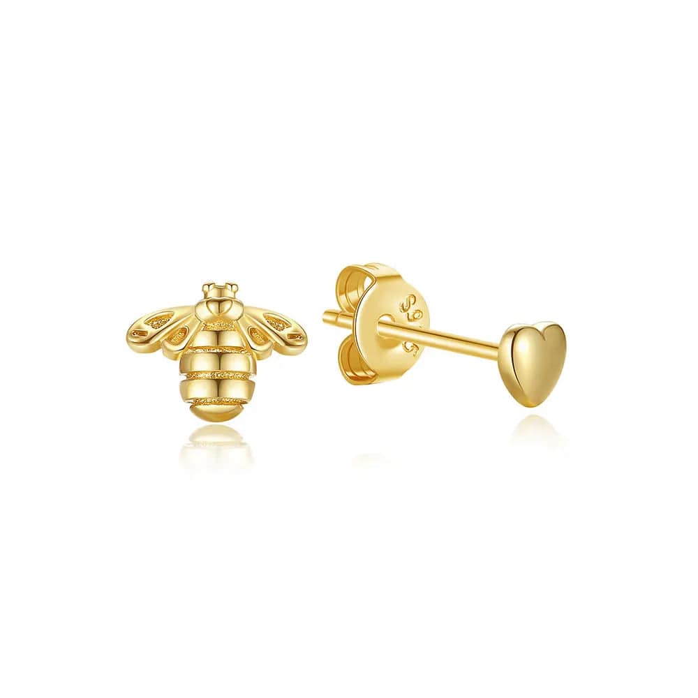 Liora Atelier Shine Bee & Heart Stud Earrings