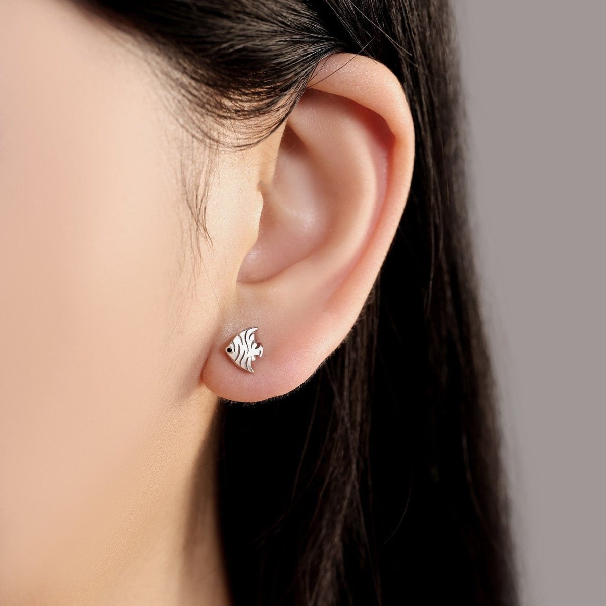 Liora Atelier Silver Angelfish Stud Earrings