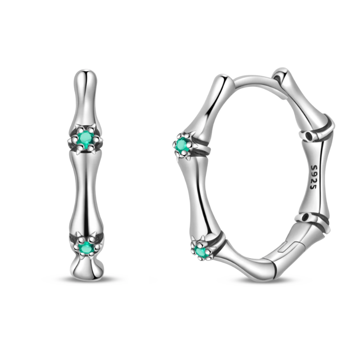 Liora Atelier Silver Bamboo Hoop Earrings