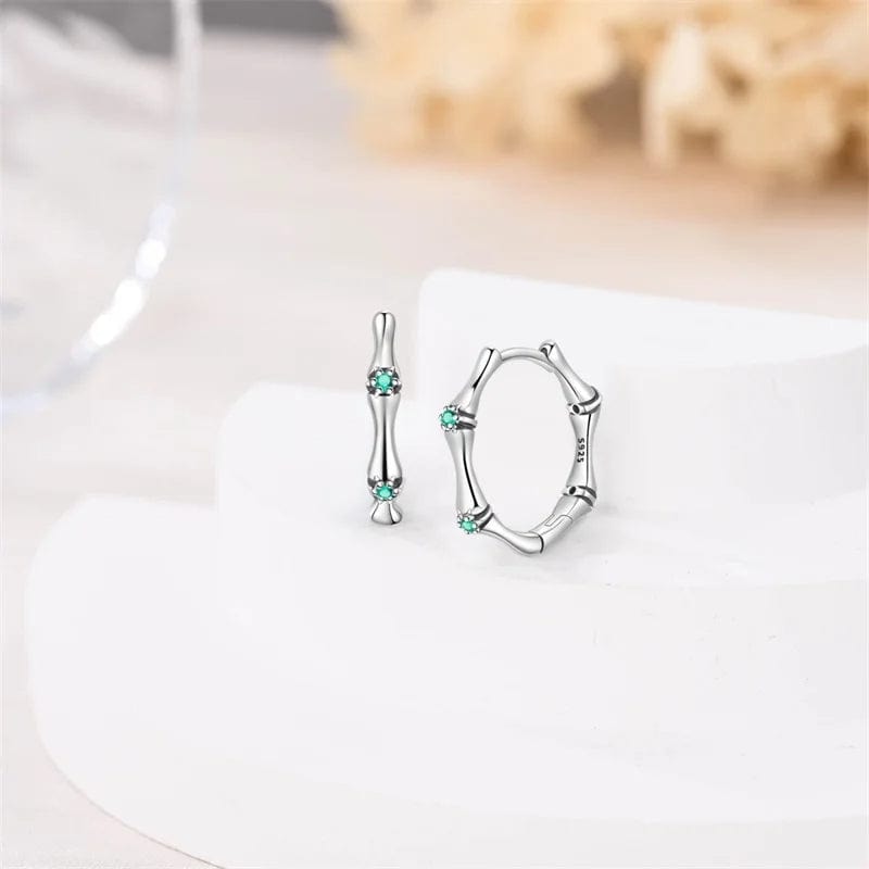 Liora Atelier Silver Bamboo Hoop Earrings