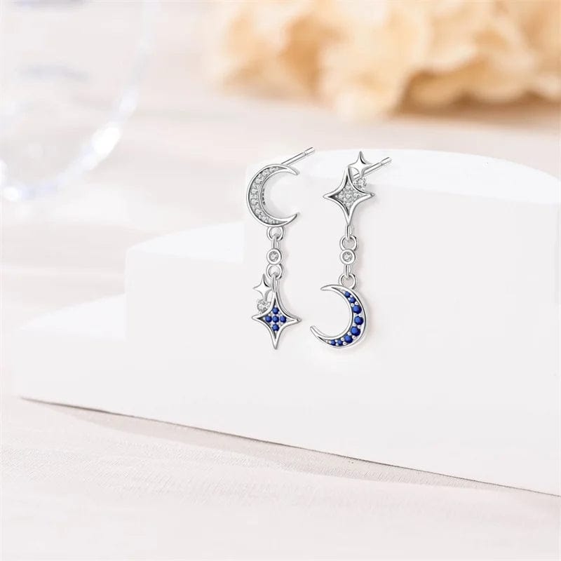 Liora Atelier Silver Moon & Star Dangle Earrings