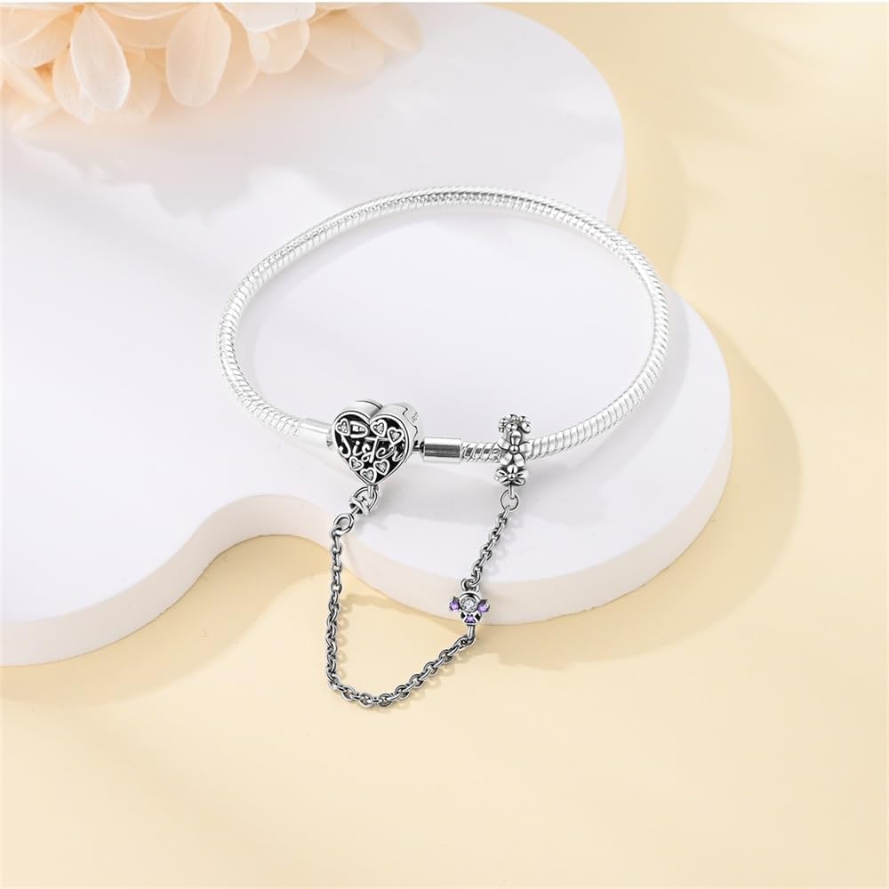 Liora Atelier Sister Heart Charm Bracelet with Safety Chain