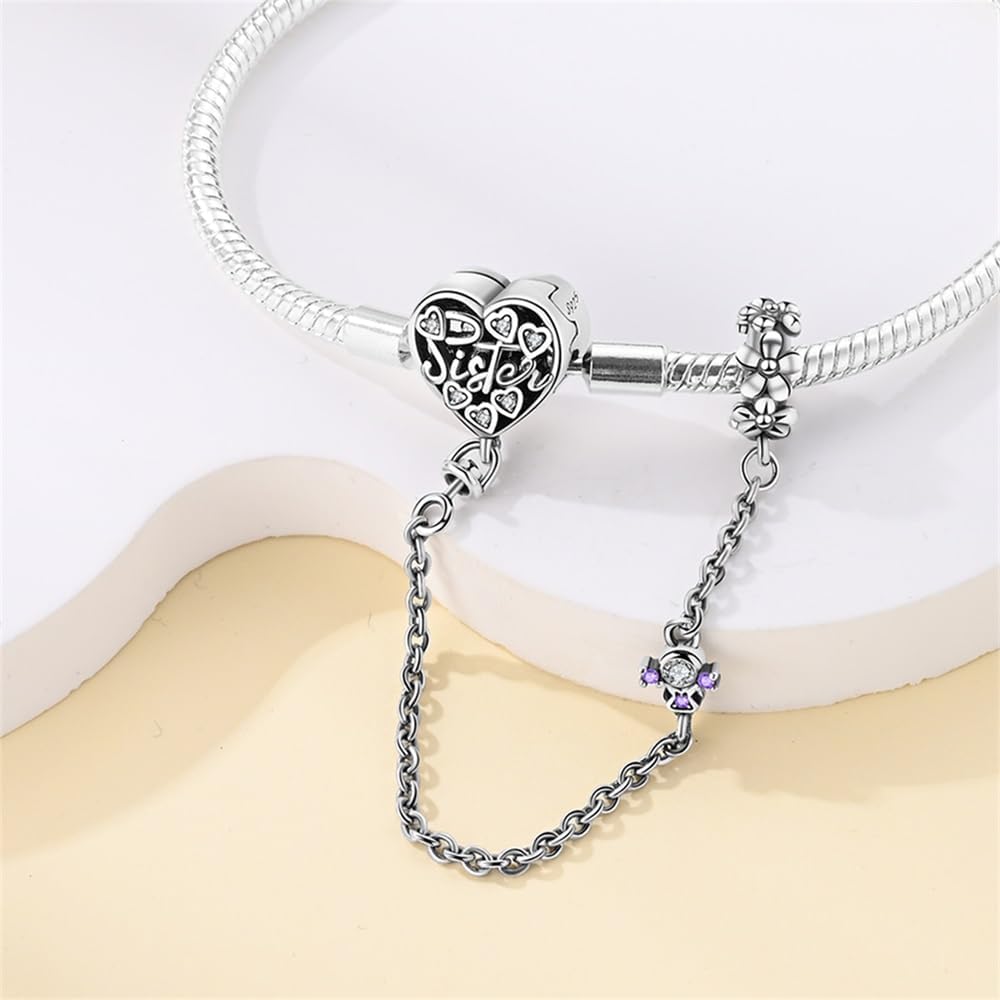 Liora Atelier Sister Heart Charm Bracelet with Safety Chain