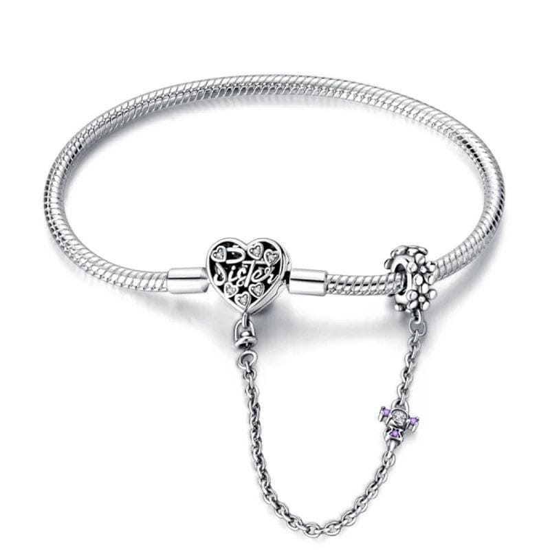 Liora Atelier Sister Heart Charm Bracelet with Safety Chain