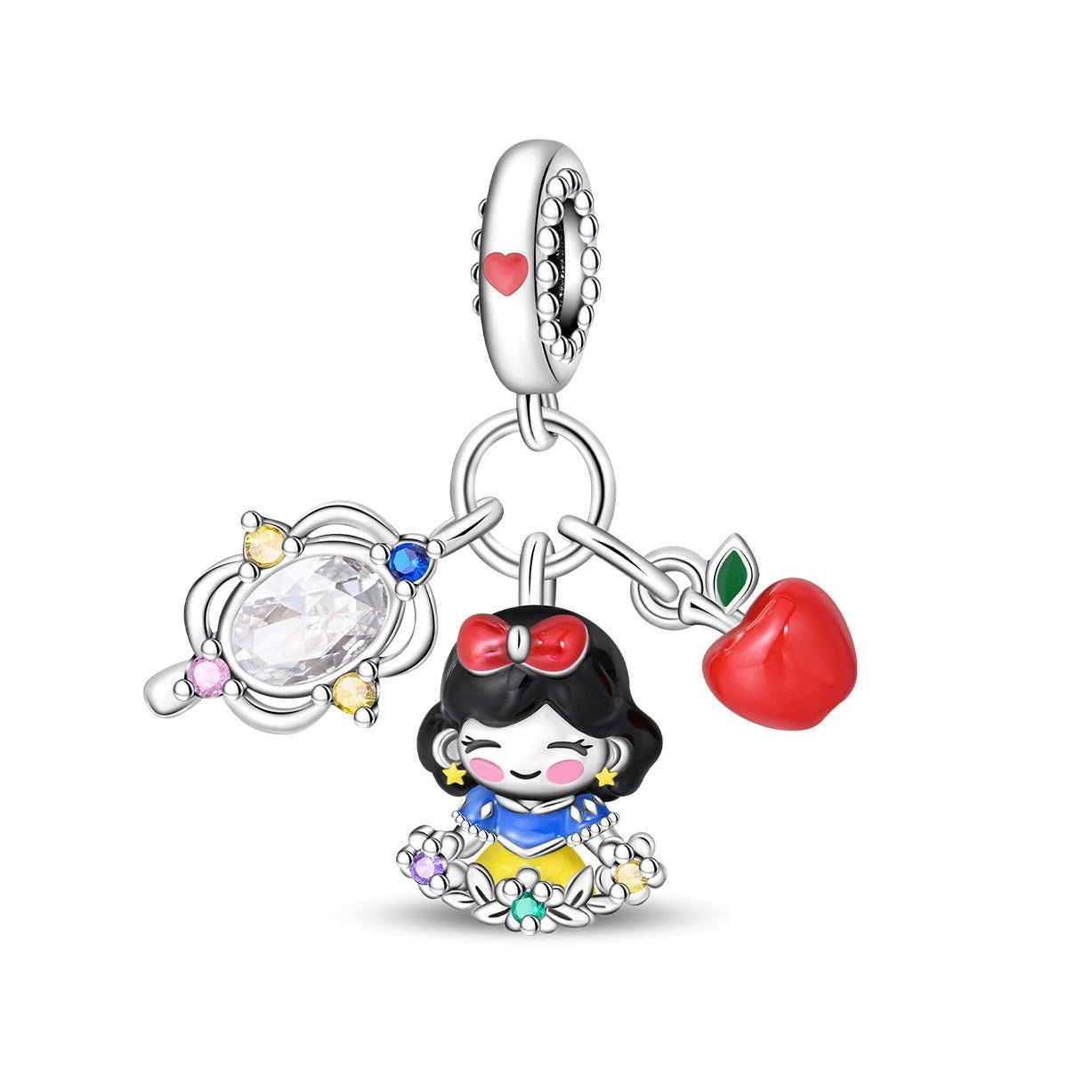 Liora Atelier Snow White with Apple, Mirror, & Flower Dangle Charm