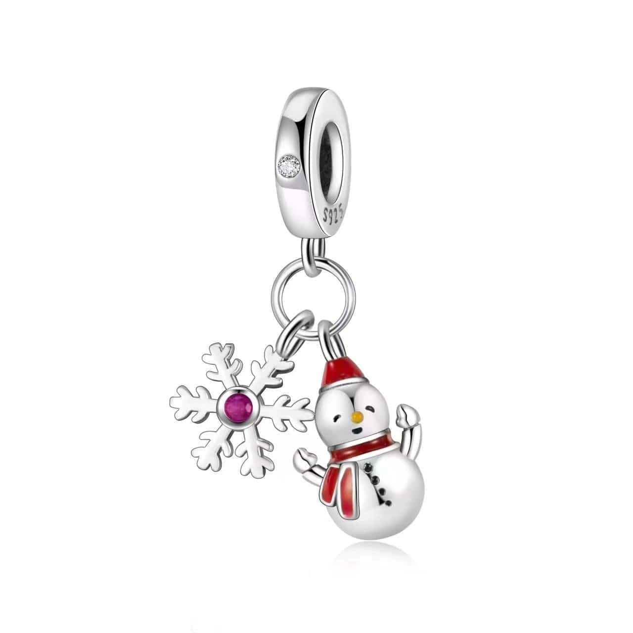 Liora Atelier Snowman & Snowflake Winter Double Dangle Charm