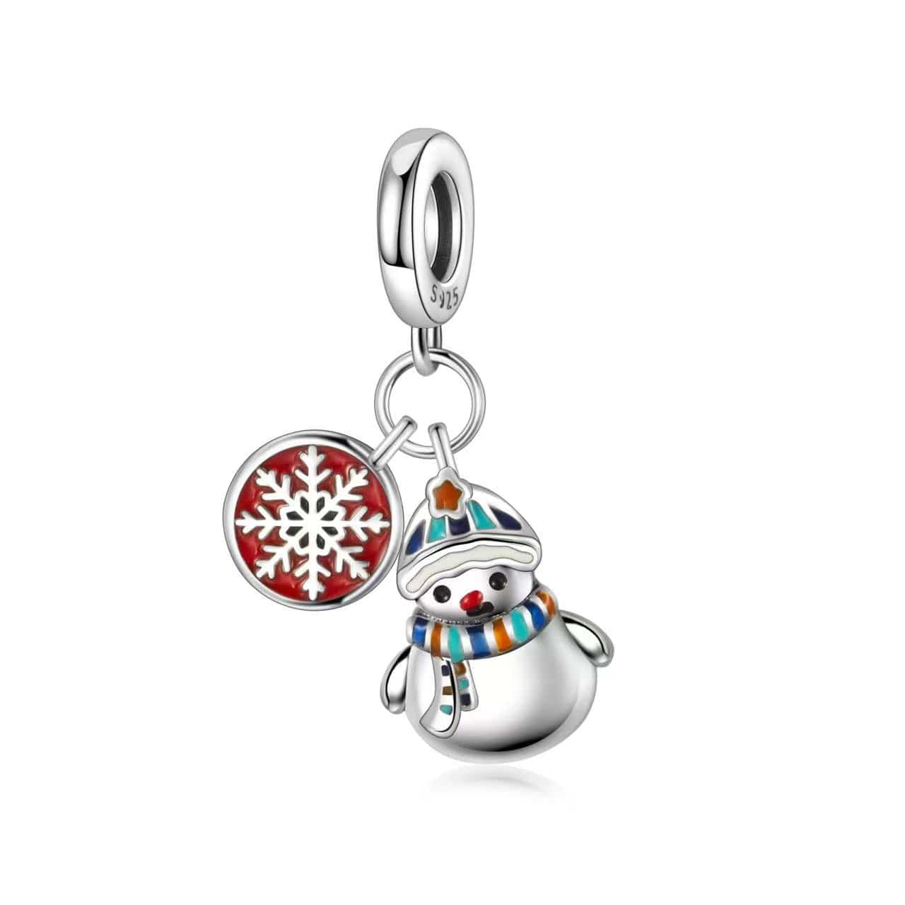 Liora Atelier Snowman with Red Snowflake Dangle Charm