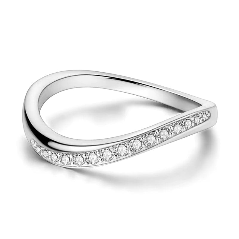 Liora Atelier Sophisticated Teardrop Crystal Accent Sterling Silver Ring