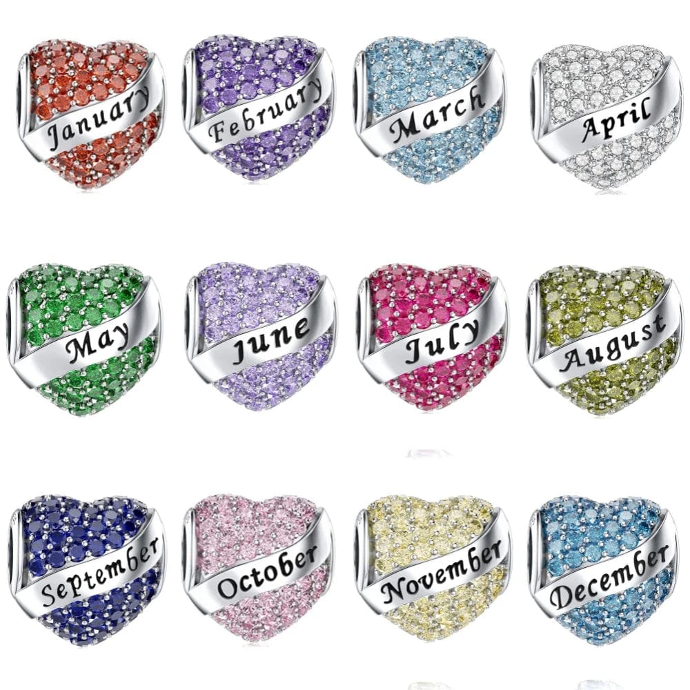 Liora Atelier Sparkling Birthstone Heart Charms