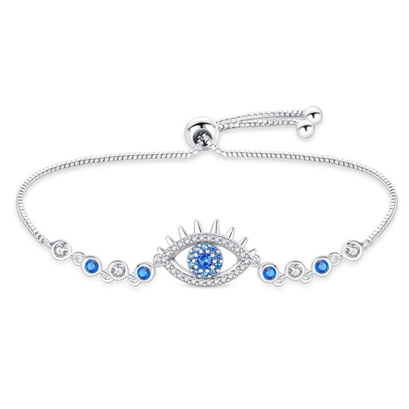Liora Atelier Sparkling Blue Evil Eye Charm Bracelet