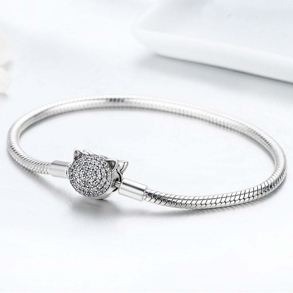 Liora Atelier Sparkling Cat Clasp Charm Bracelet
