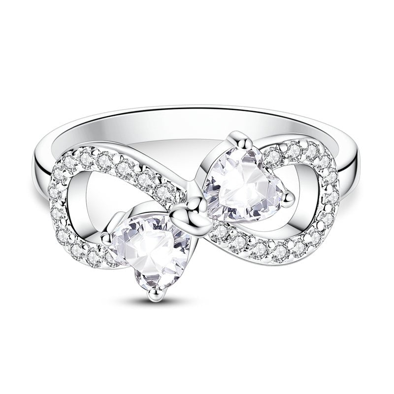 Liora Atelier Sparkling Double Heart Infinity Ring