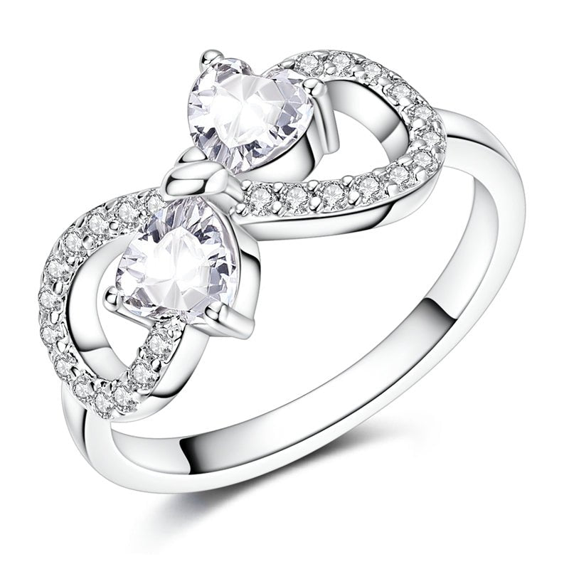 Liora Atelier Sparkling Double Heart Infinity Ring