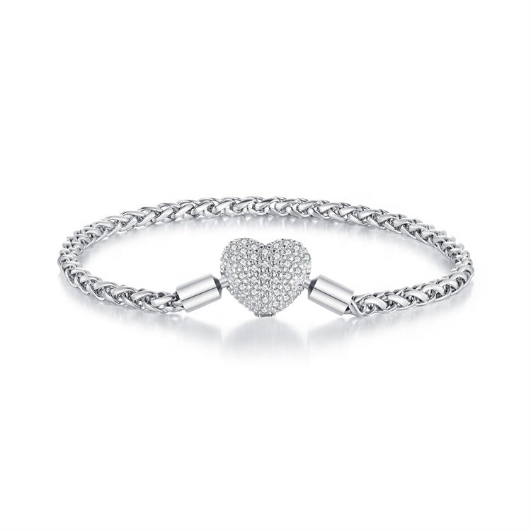 Liora Atelier Sparkling Heart Pavé Chain Bracelet