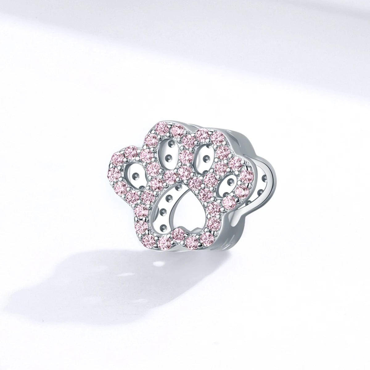 Liora Atelier Sparkling Pink Crystal Paw Print Charm