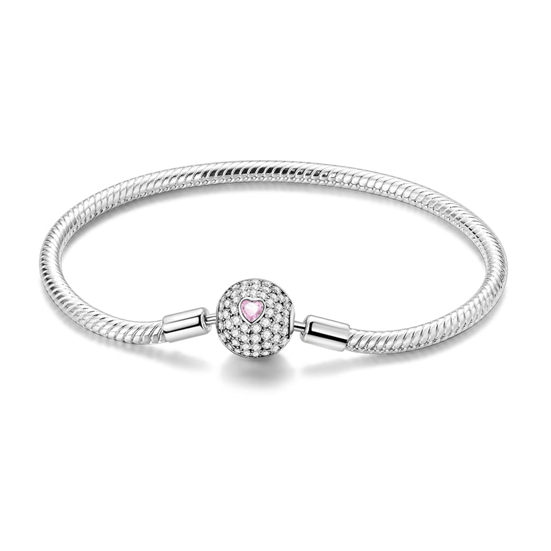 Liora Atelier Sparkling Pink Heart Charm Bracelet