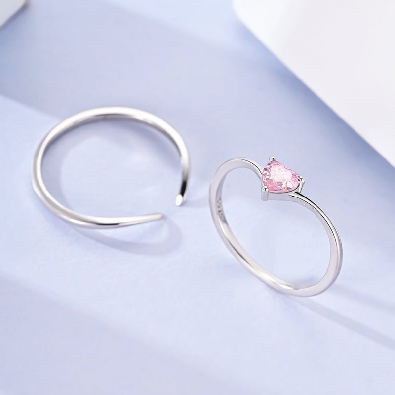 Liora Atelier Sparkling Pink Heart Solitaire Ring
