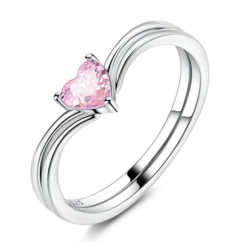 Liora Atelier Sparkling Pink Heart Solitaire Ring