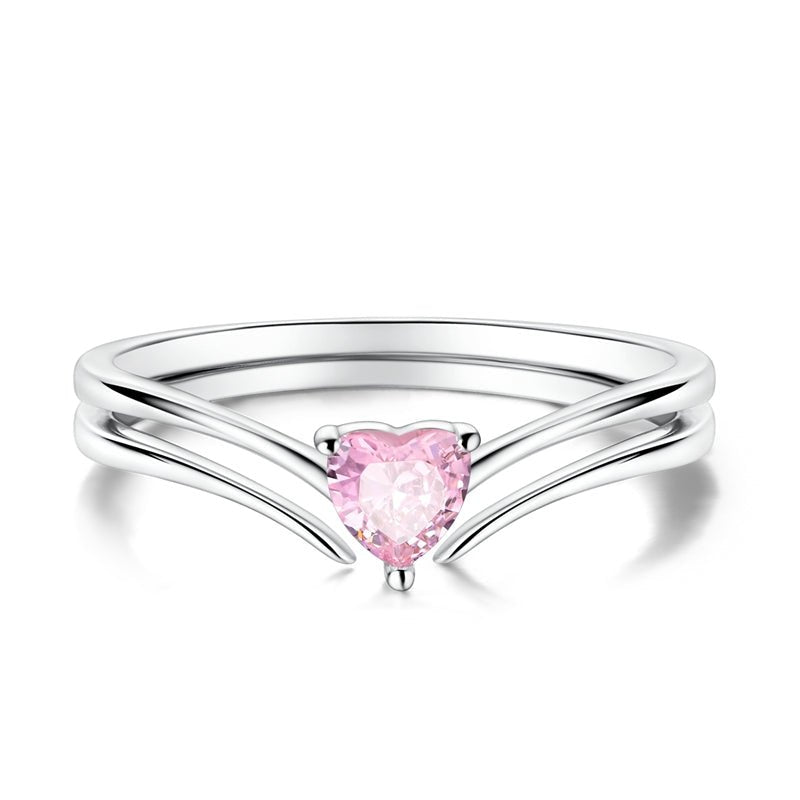 Liora Atelier Sparkling Pink Heart Solitaire Ring