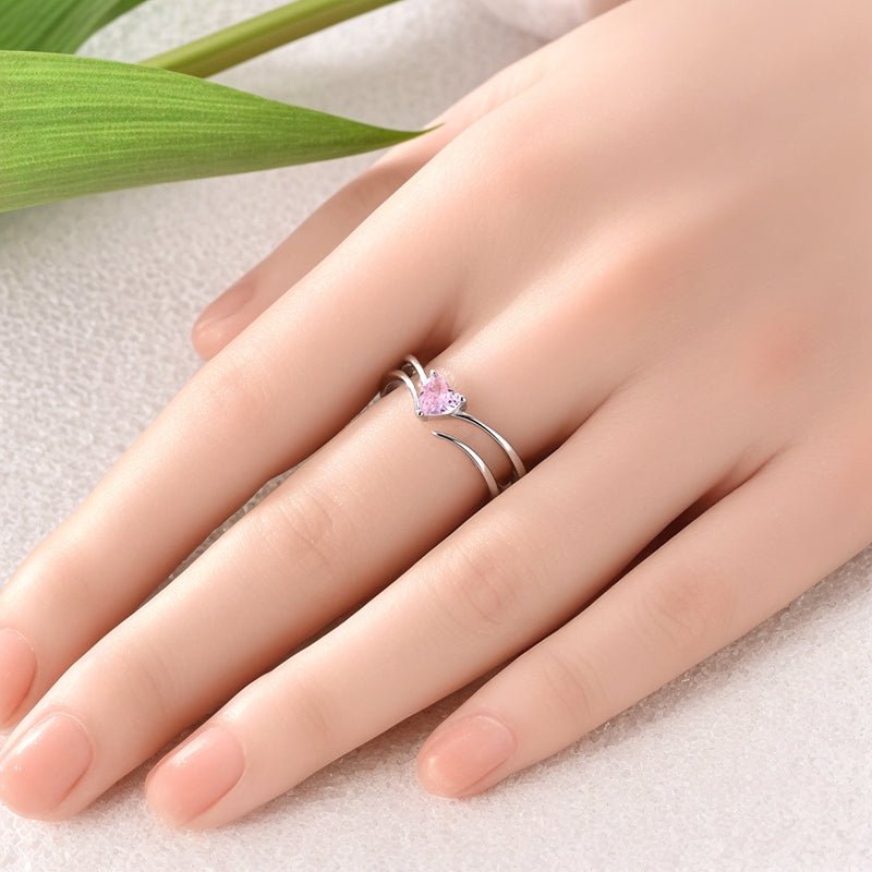 Liora Atelier Sparkling Pink Heart Solitaire Ring