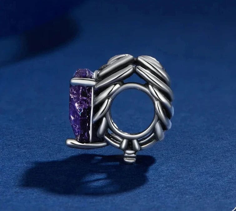 Liora Atelier Sparkling Purple Skull Heart Charm