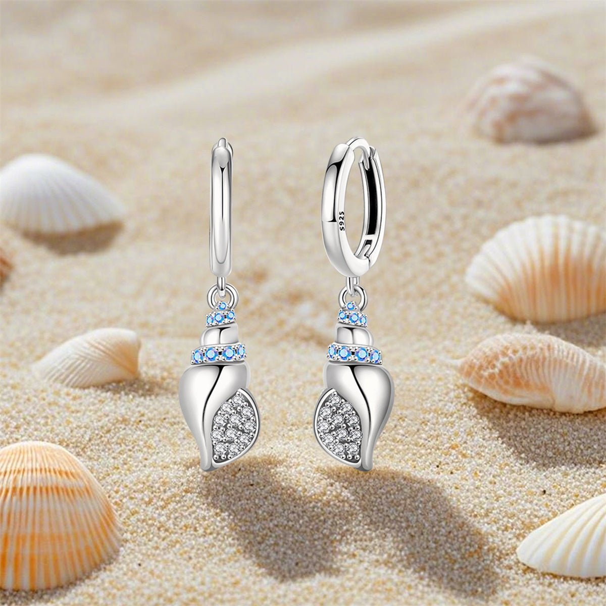 Liora Atelier Sparkling Seashell Hoop Earrings