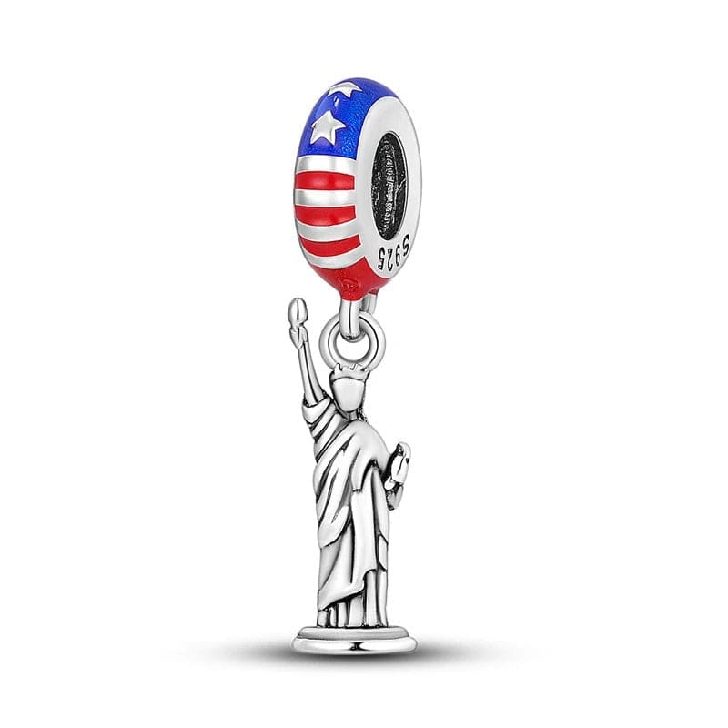 Liora Atelier Statue of Liberty Monument USA Flag Dangle Charm