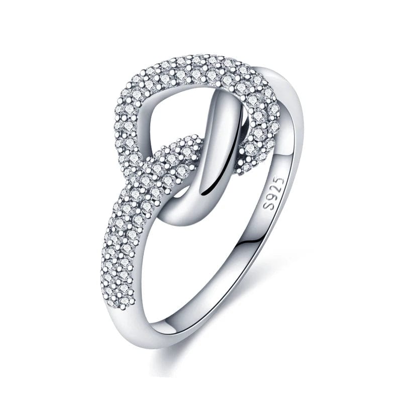 Liora Atelier Sterling Silver Infinity Knot Ring with Pavé Diamonds