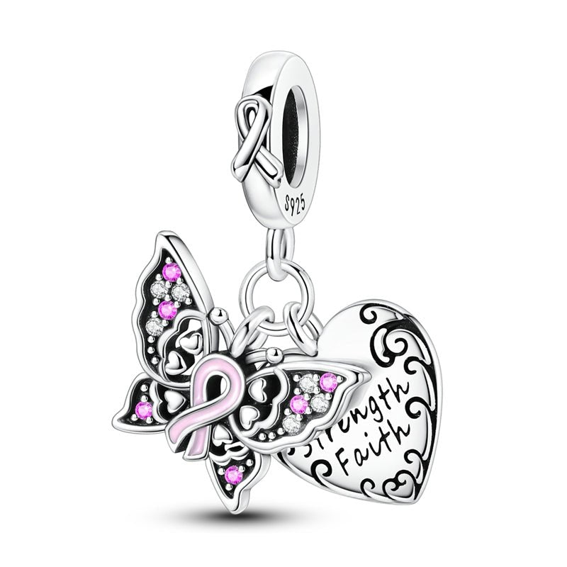 Liora Atelier Strength & Faith Butterfly & Heart Dangle Charm