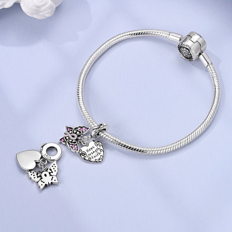Liora Atelier Strength & Faith Butterfly & Heart Dangle Charm