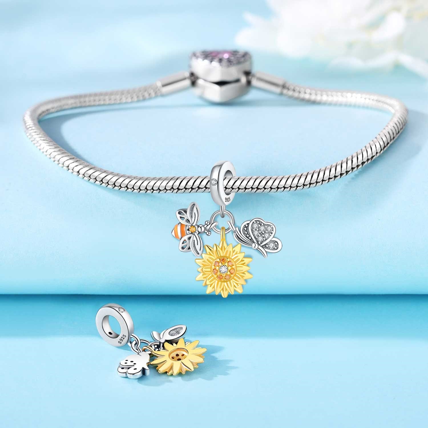 Liora Atelier Sunflower, Bee & Butterfly Charm