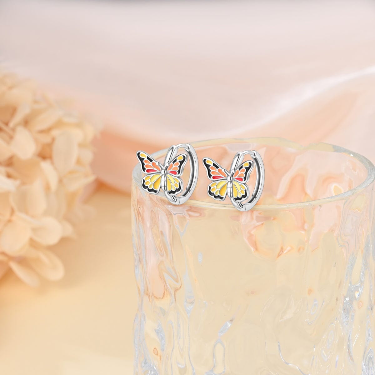 Liora Atelier Sunset Glow Butterfly Hoop Earrings