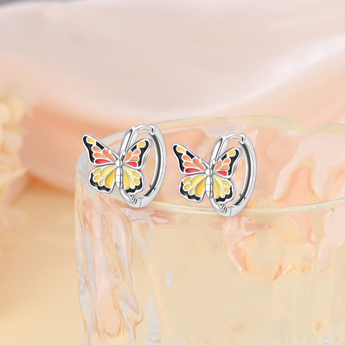 Liora Atelier Sunset Glow Butterfly Hoop Earrings