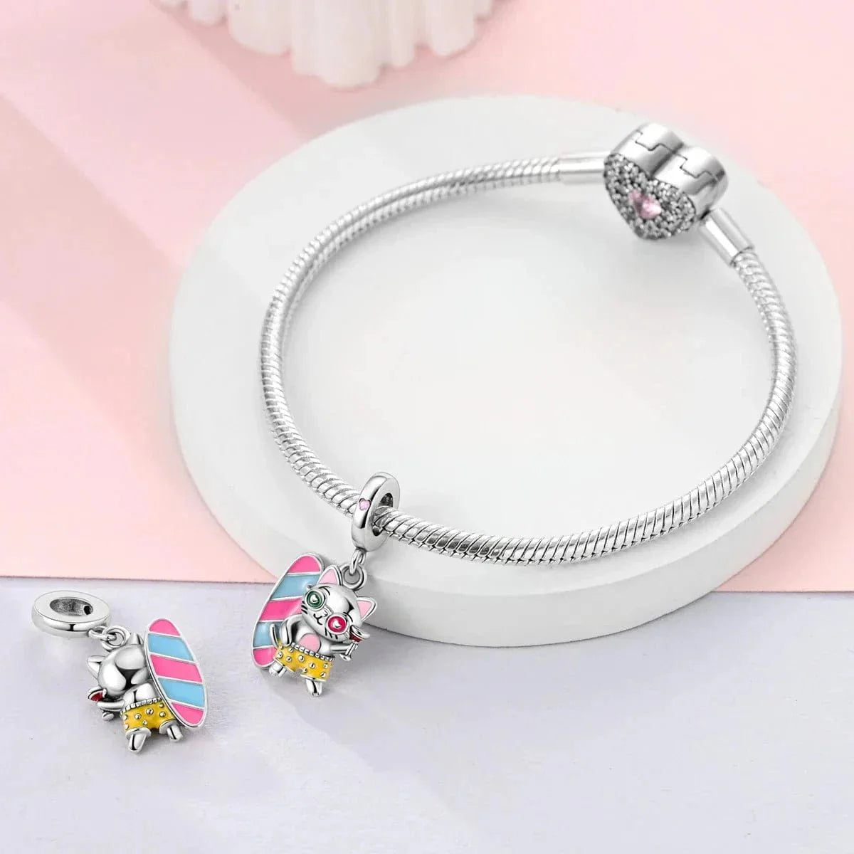 Liora Atelier Surfer Cocktail Cat Summer Dangle Charm