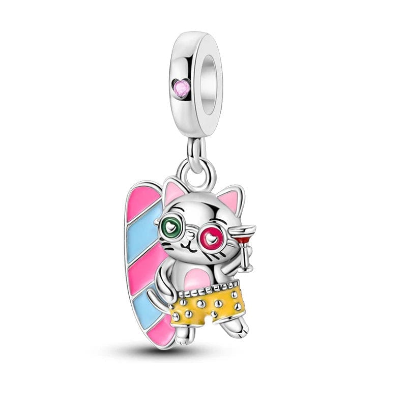 Liora Atelier Surfer Cocktail Cat Summer Dangle Charm