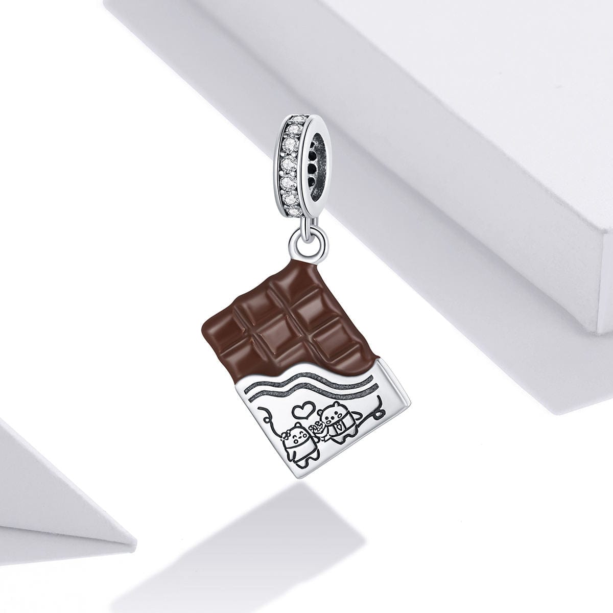 Liora Atelier Sweet Love Chocolate Bar with Bear Dangle Charm
