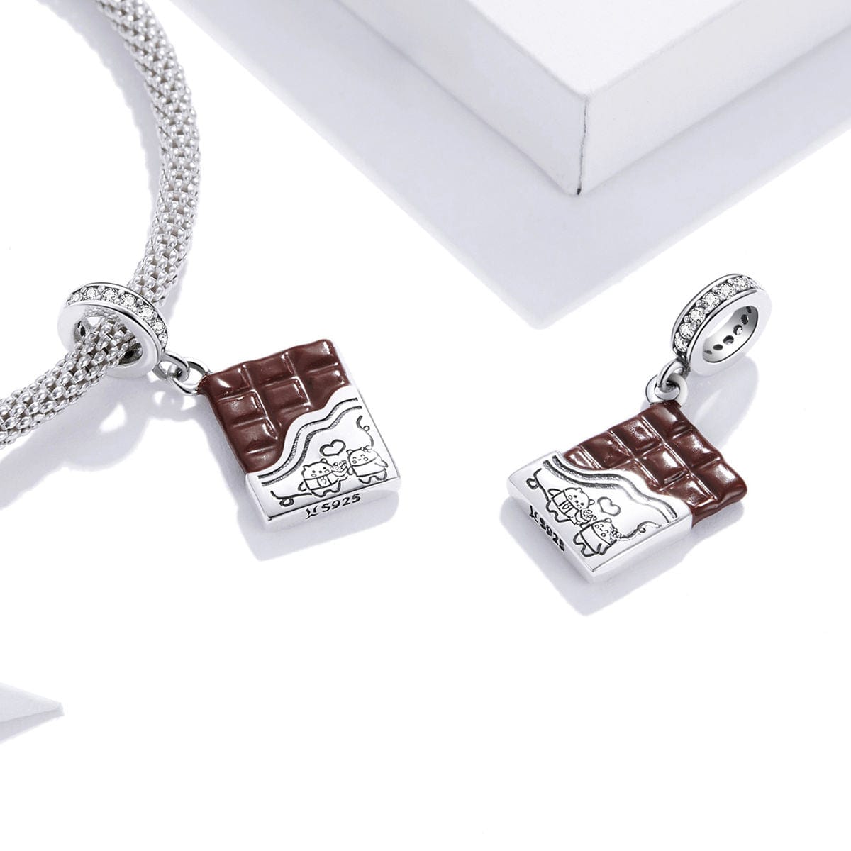 Liora Atelier Sweet Love Chocolate Bar with Bear Dangle Charm