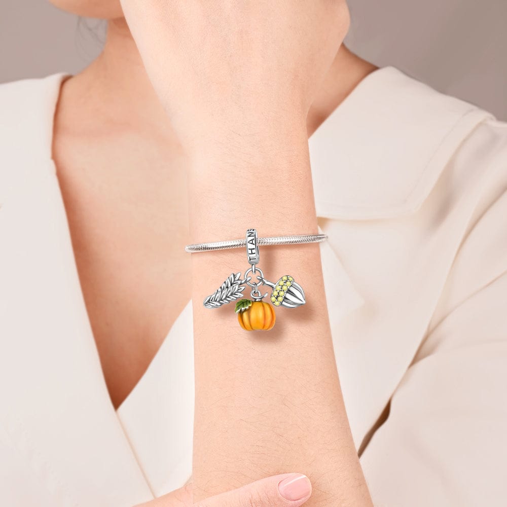 Liora Atelier Thanksgiving Pumpkin and Acorn Charm