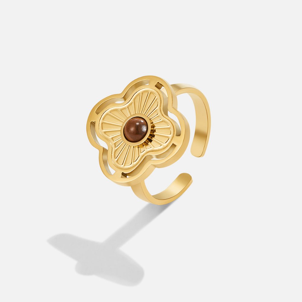 Tiger Eye Glücksblumenring