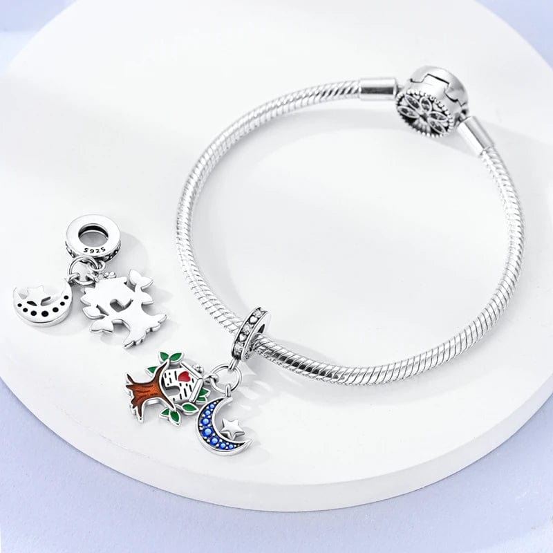 Liora Atelier Tree of Life Charm with Birdhouse and Blue Crescent Moon